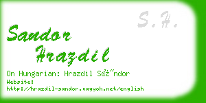 sandor hrazdil business card